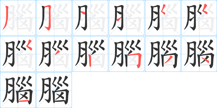 腦的筆順筆畫