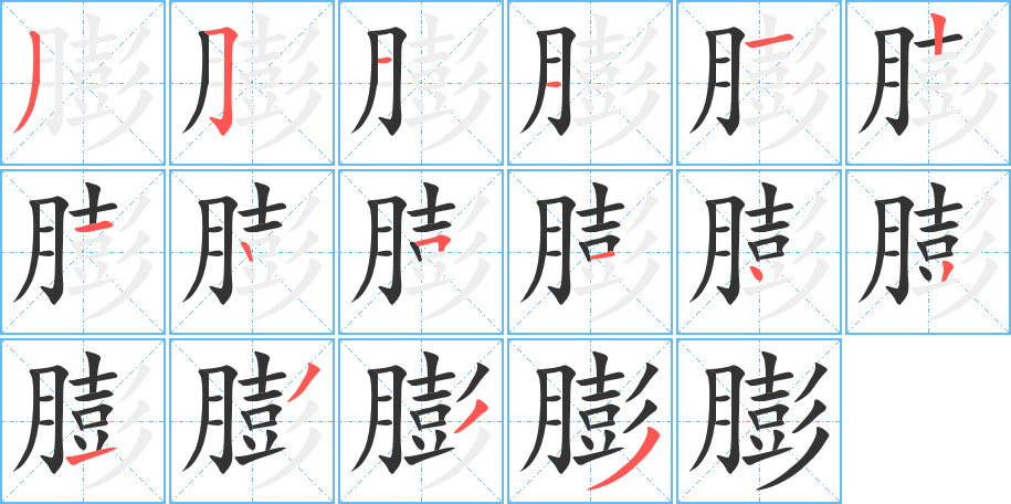 膨的筆順筆畫