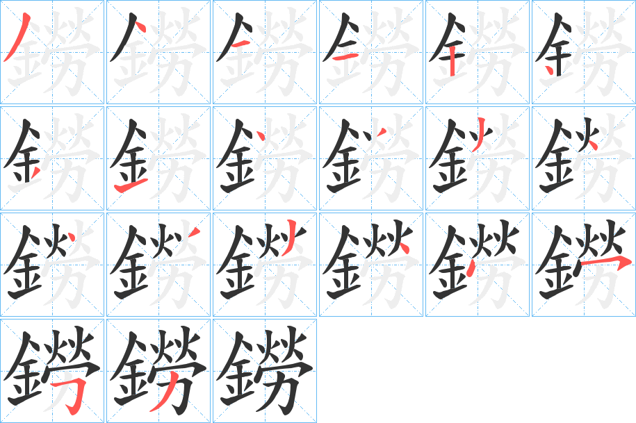 鐒的筆順筆畫